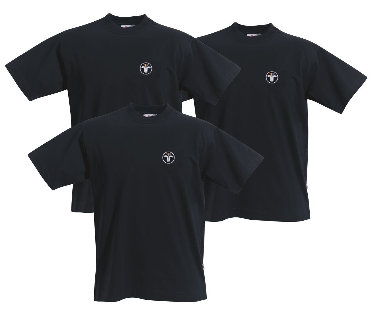 T-Shirt Rundhals mit ZIV-Emblem - 3er-Pack XL-Schwarz-3 Stück