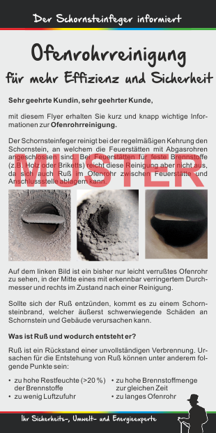 Kompakt-Flyer, 100 Stück "Ofenrohrreinigung" ohne Firmeneindruck