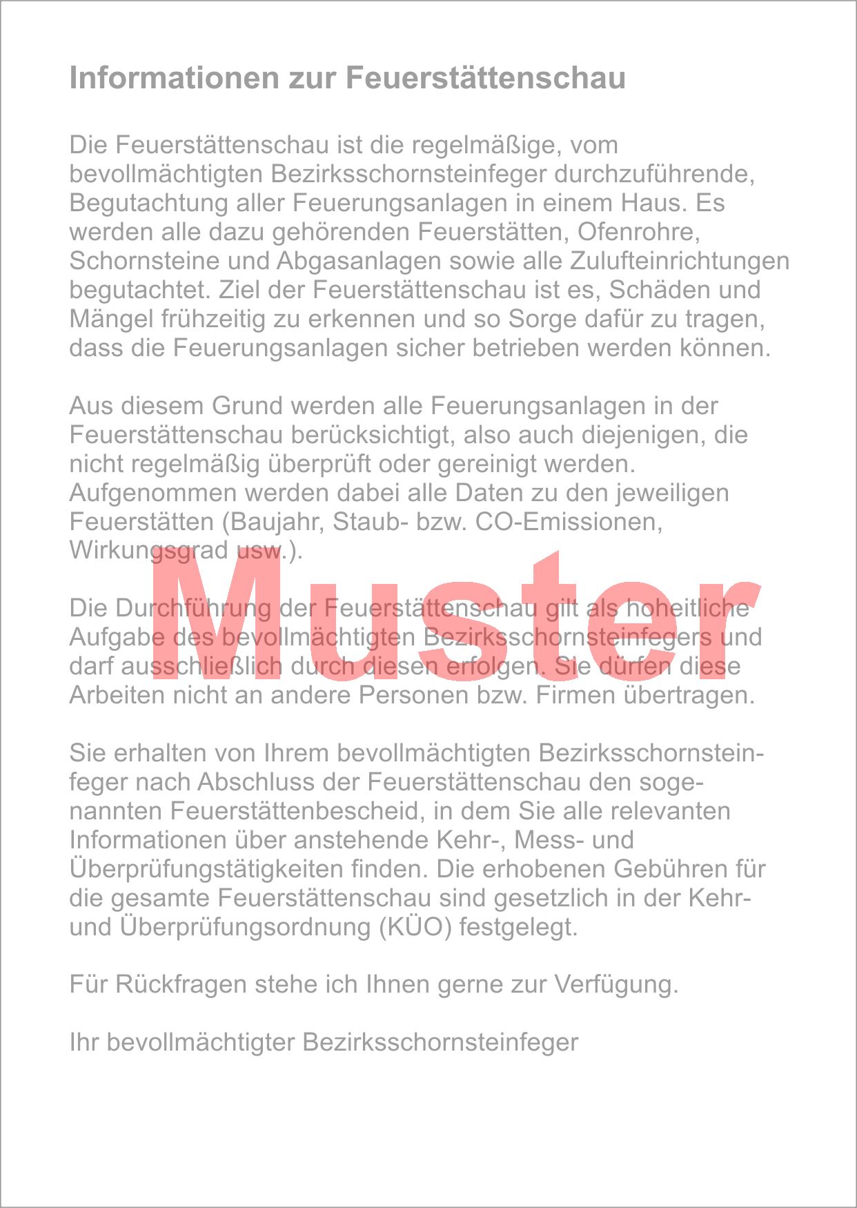 AZ "Feuerstättenschau" - DIN A6, ZIV-Logo, Rückseitendruck, ohne Streifengummierung, ohne Firmeneindruck
