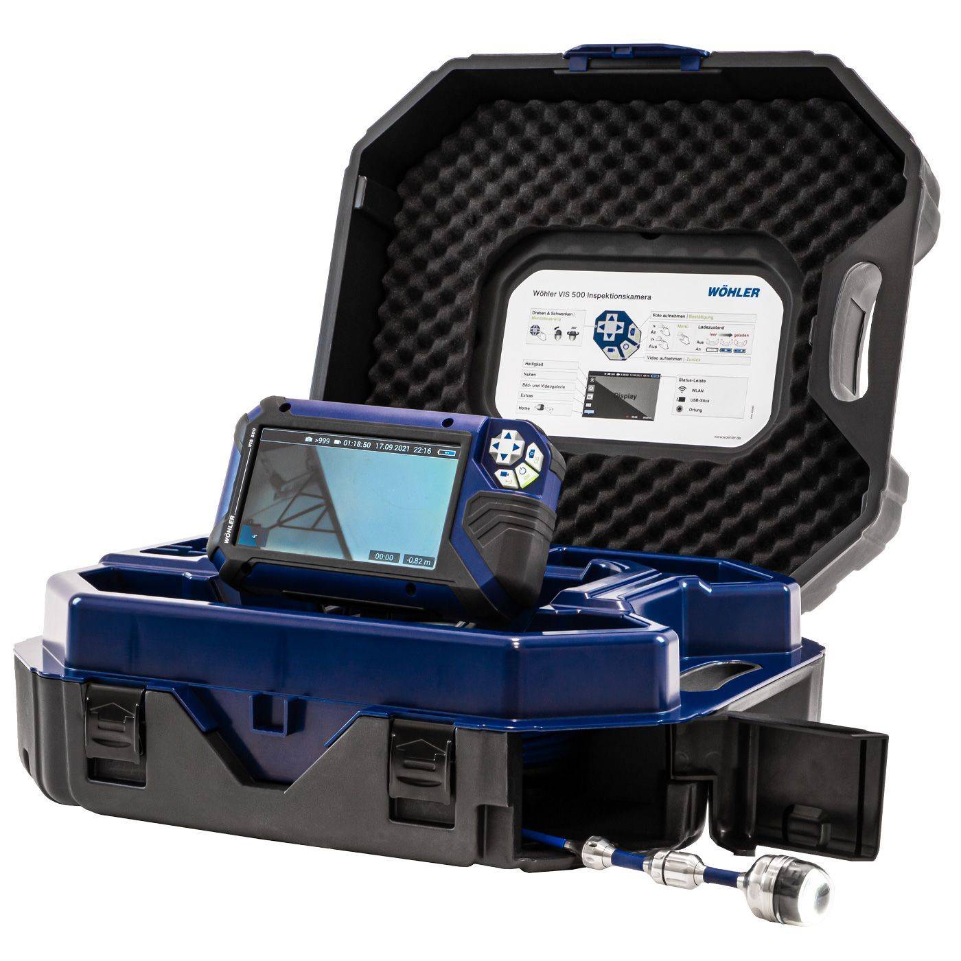 Wöhler VIS 500 InspektionskameraKamerakopf Ø 40 mm, 30 m