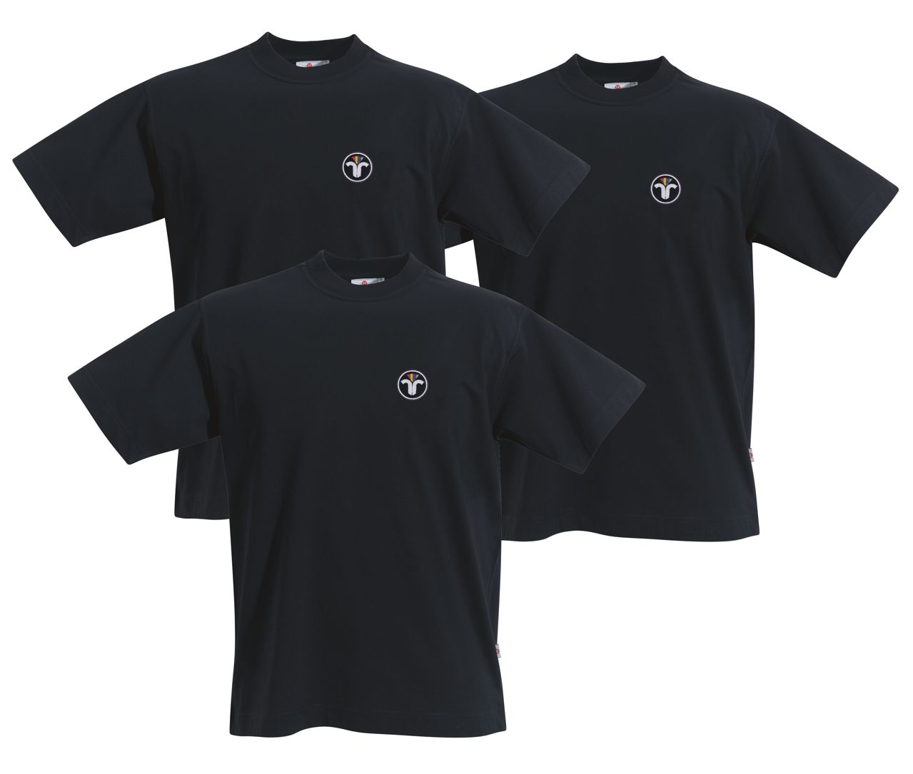 T-Shirt V-Ausschnitt mit ZIV-Emblem - 3er Pack XXL-Schwarz-3 Stück
