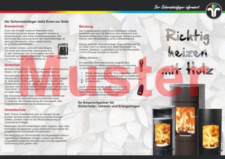 Falz-Flyer "Richtig heizen mit Holz", ZIV, ohne Firmeneindruck 250 St.