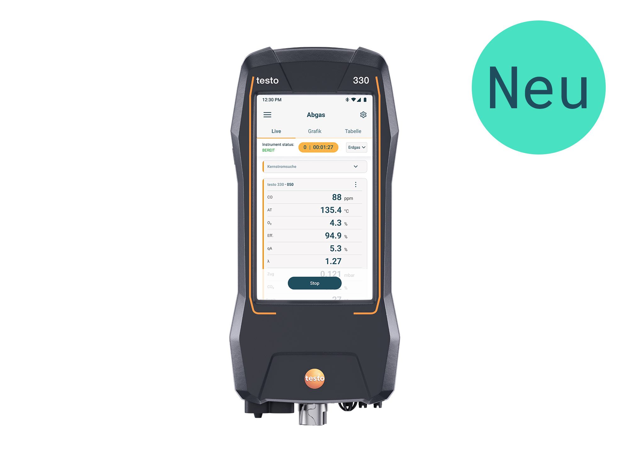 Testo 330 NG Abgasmessgerät Handgerät ohne Zubehör