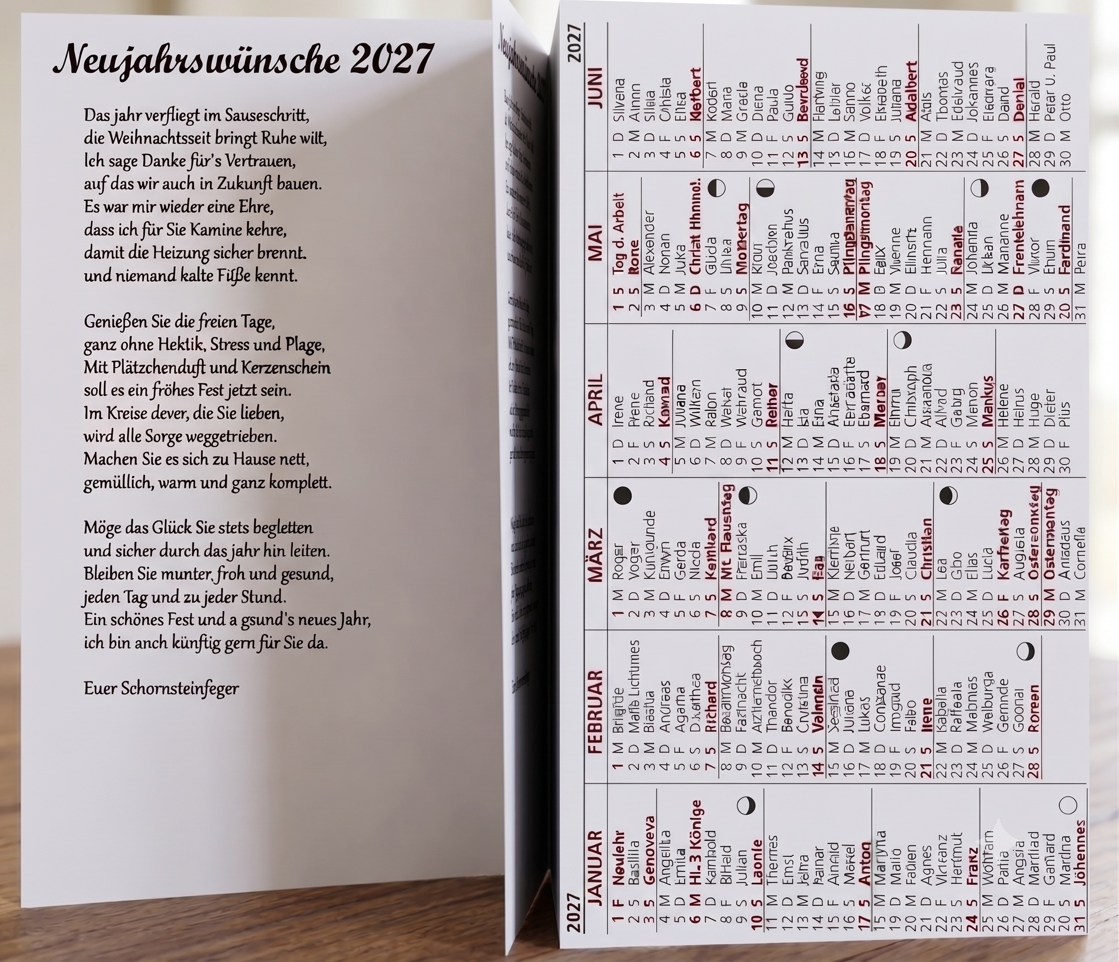 Schornsteinfeger-Kalender "2027" - 100 Stück