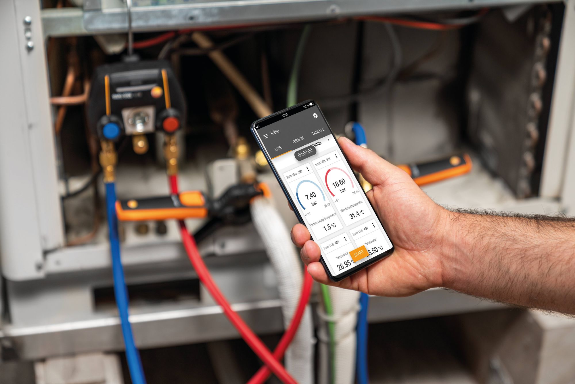testo 550i Smart Set - App-gesteuerte digitale Monteurhilfe