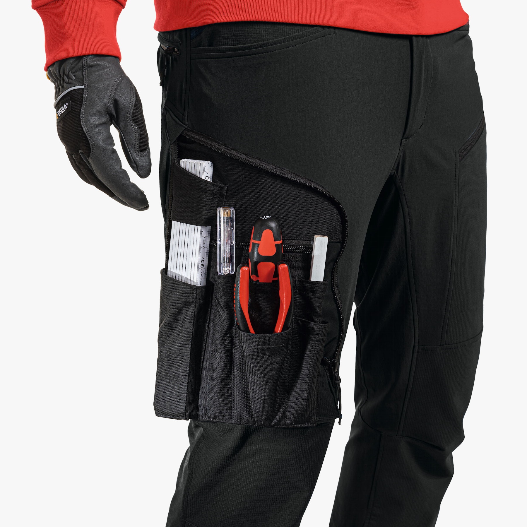 Schöffel - "Maschine Knieschutz" Hose schwarz - Robuste Cordura Stretch-Hose mit Knietaschen 44 Langgröße