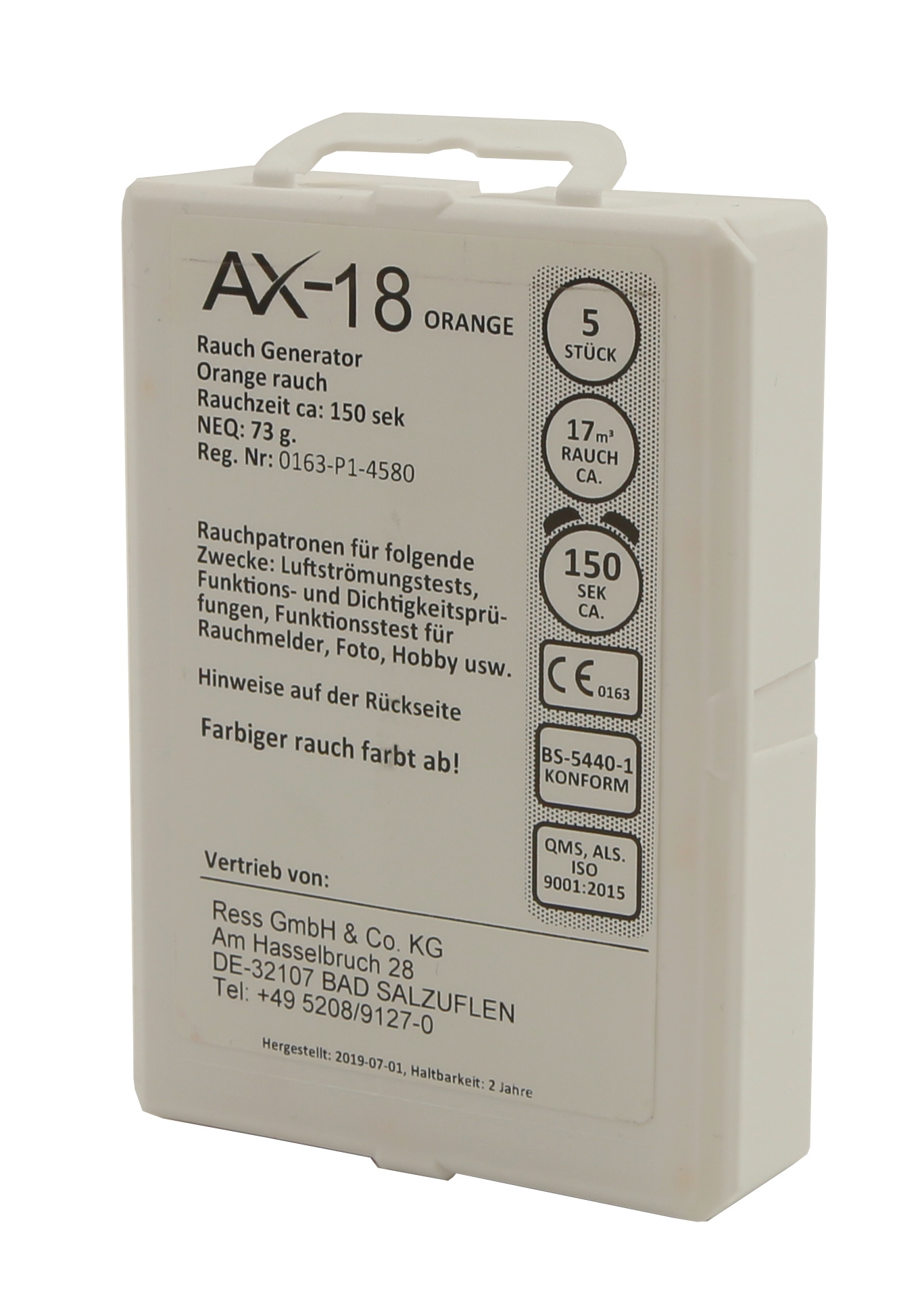 Rauchpatronen AX18 orange (5er-Pack)