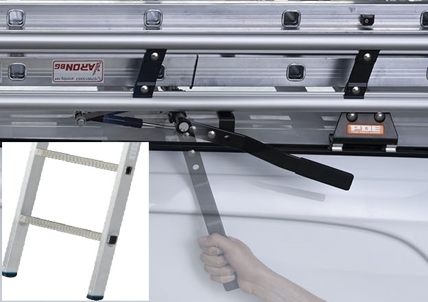 Leitersicherungshebel Beifahrerseite rechts für Leitern ohne Traverse (breiter Standfuß)