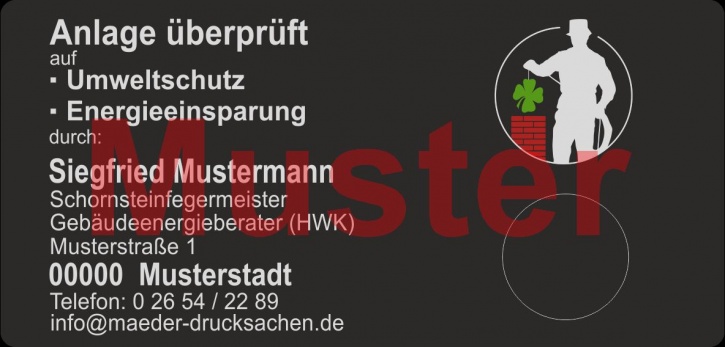 KD Haftetiketten mit eigenem, farbigen Logo, PET Folie schwarz