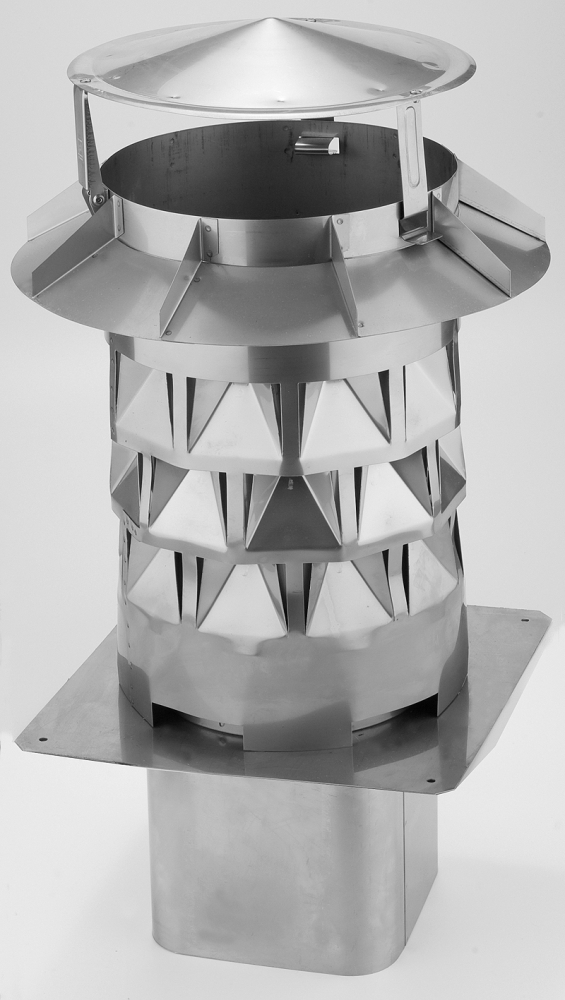 Windkat-System Einsteckstutzen - eckig 13 cm / ? 128mm