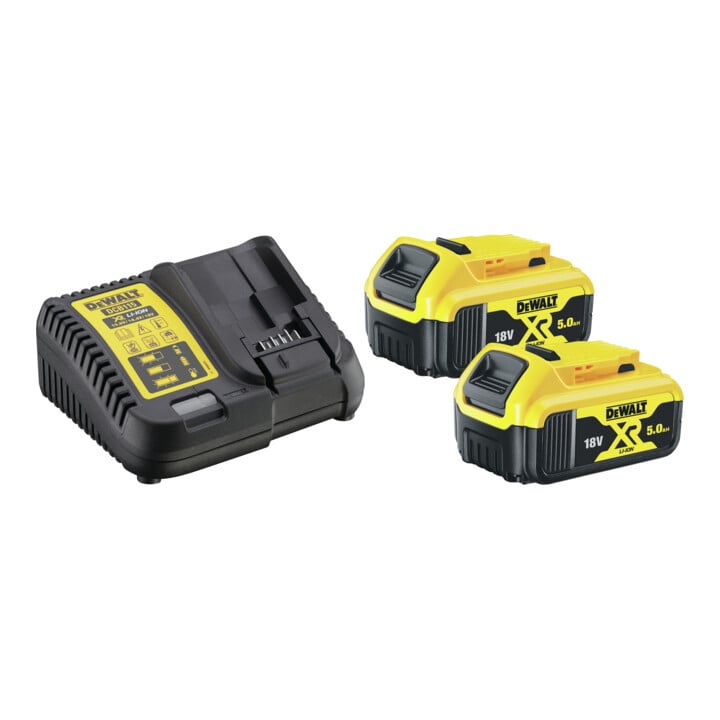 DeWALT Akku Starter-Kit 2 Stk. XR-Akkus 18 V / 5,0 Ah, Schnellladegerät /