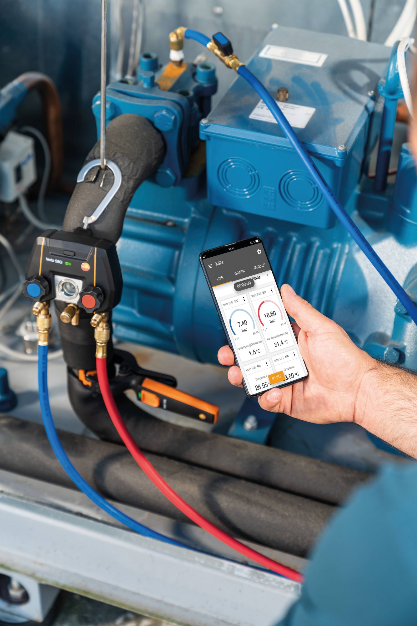 testo 550i Smart Set - App-gesteuerte digitale Monteurhilfe