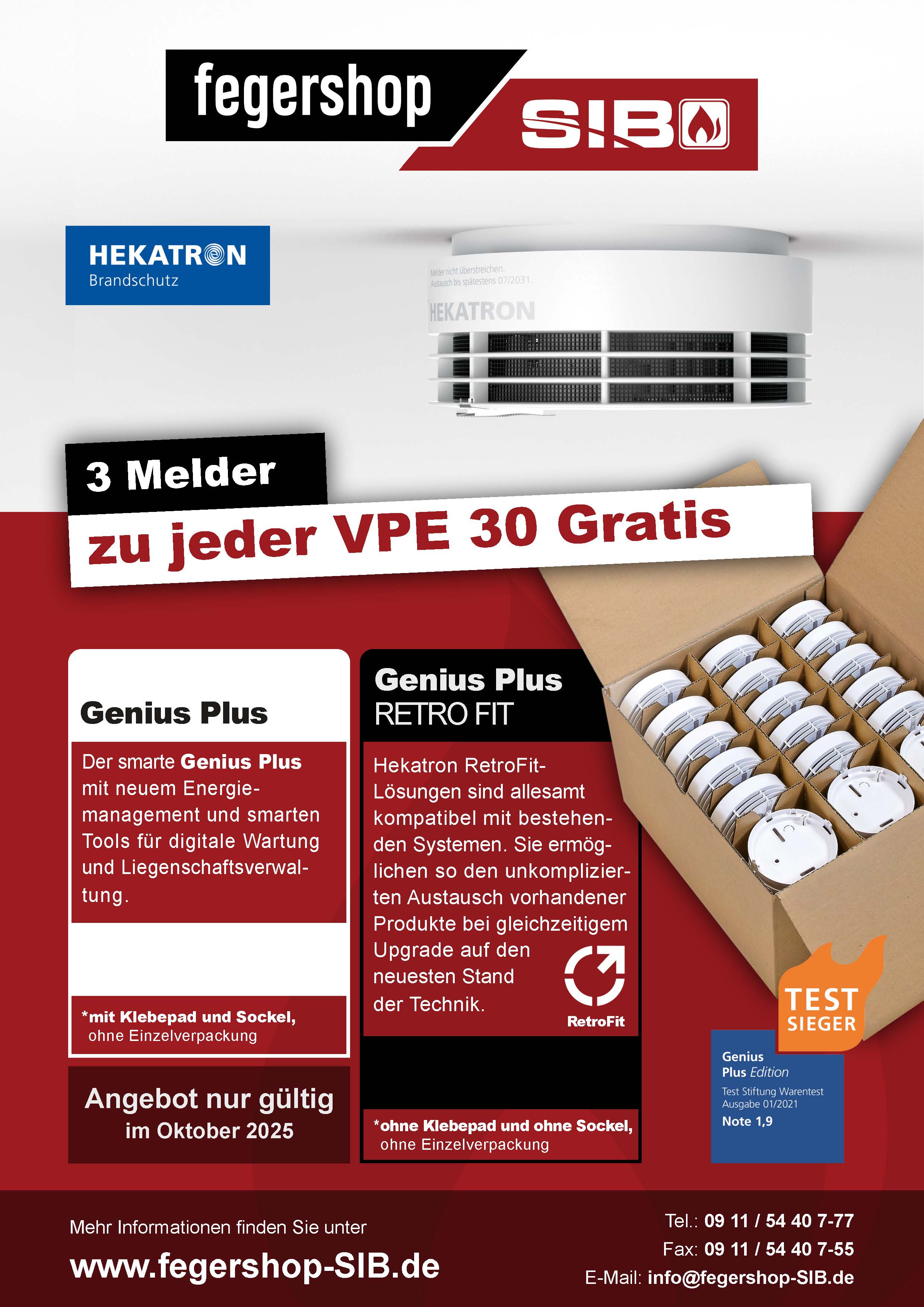 Genius Plus VE 30  inkl. Klebepad OKTOBER-AKTION (3 Melder gratis dazu)