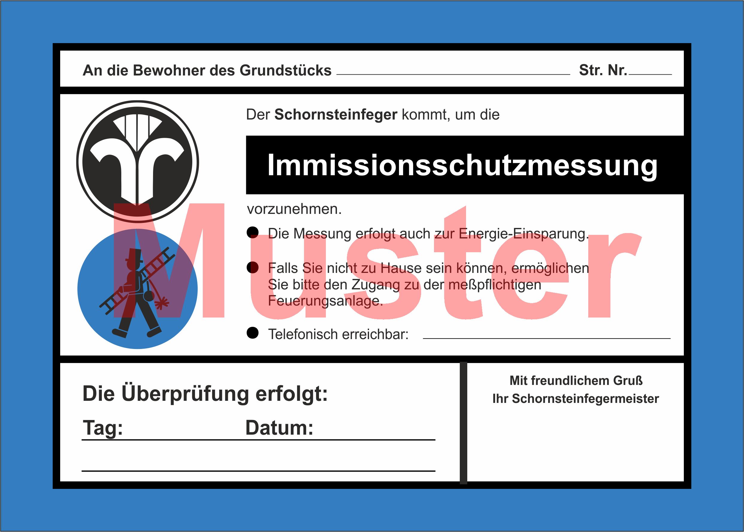 AZ 2-farbig "Immissionsschutzmessung" - DIN A5, ohne Firmeneindruck
