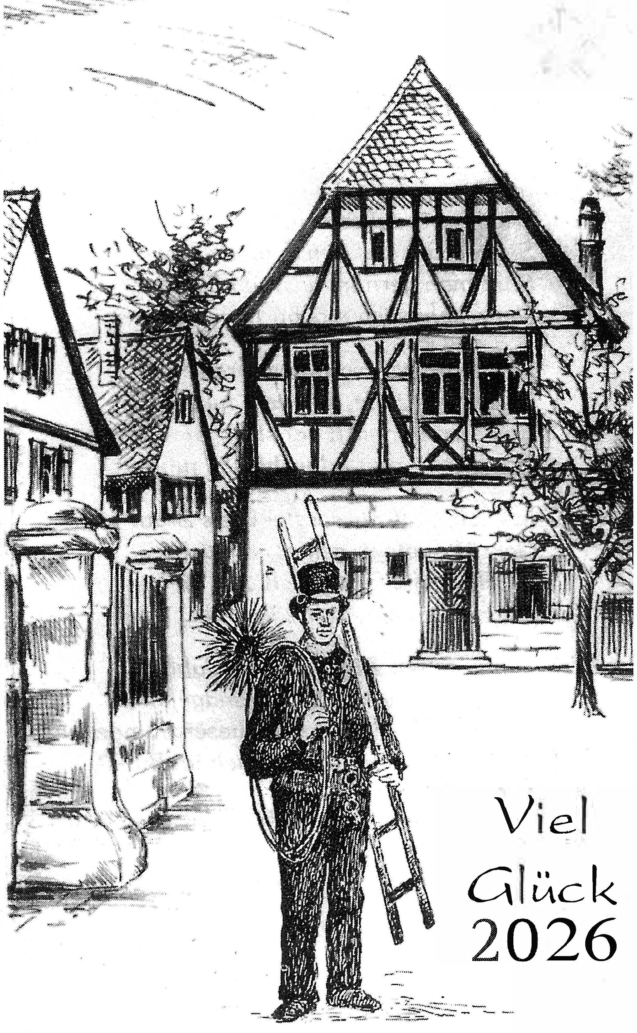 Schornsteinfeger-Kalender "2026" - 100 Stück Scheckkarten KD Schornsteinfeger-Kalender "2026" - 100 Stück Faltkalender mit Kundendruck