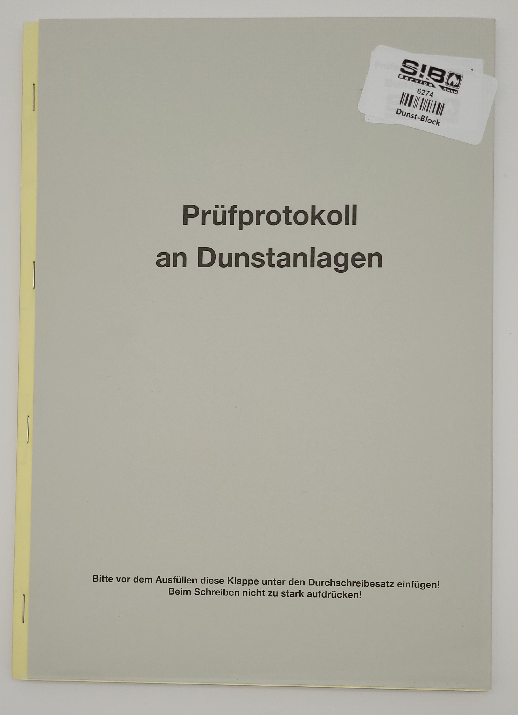 Prüfprotokoll an Dunstanlagen