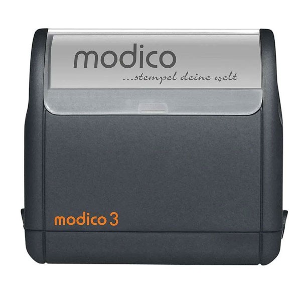 Stempel modico 3 Zeilen - m3-Eigenes Logo-Gehäuse schwarz